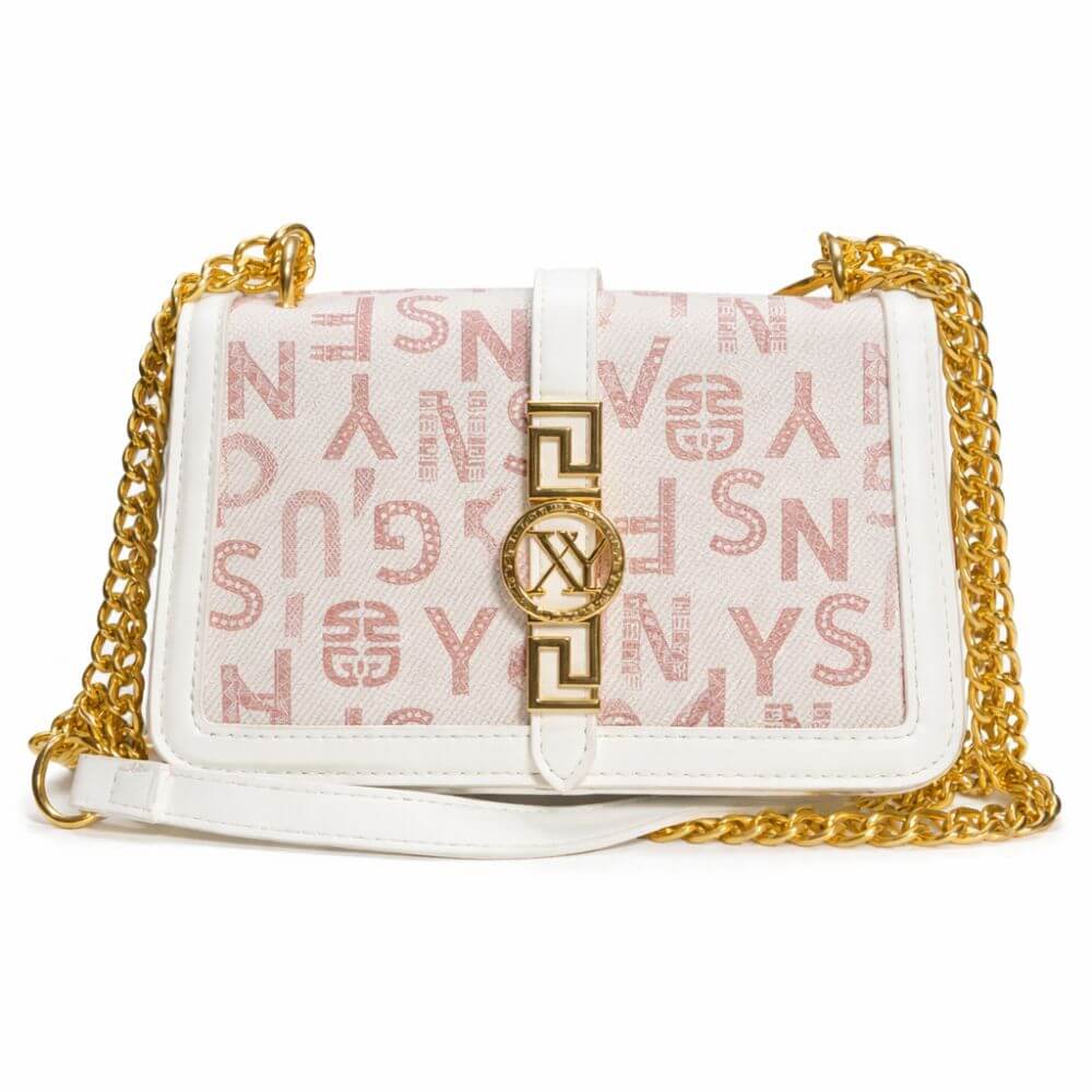 Elegant Off-White Chain Shoulder Bag